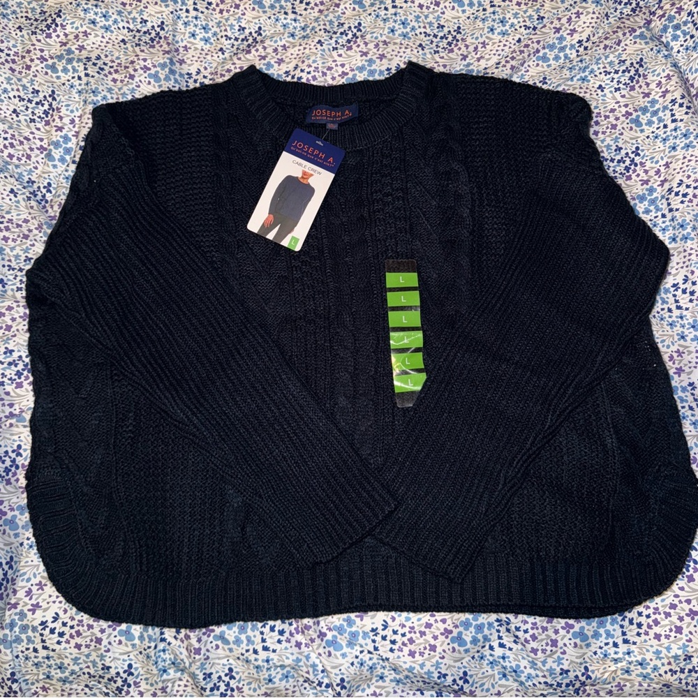 Jos. A. Bank Navy Cable Knit Sweater